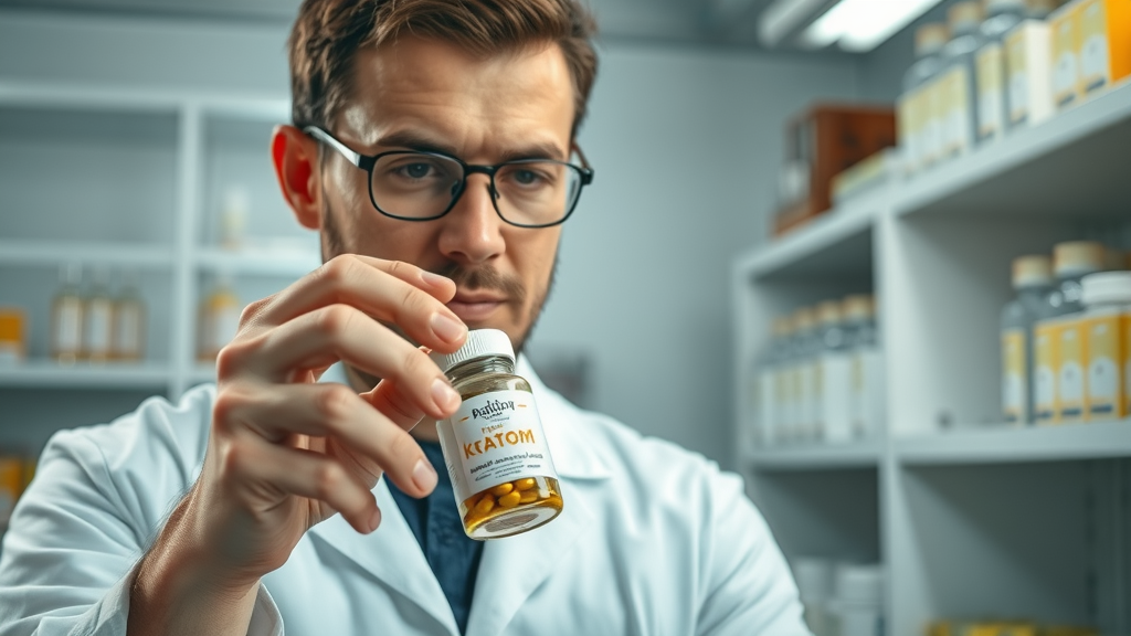 Pharmacy expert examines kratom capsules for safety and side effects