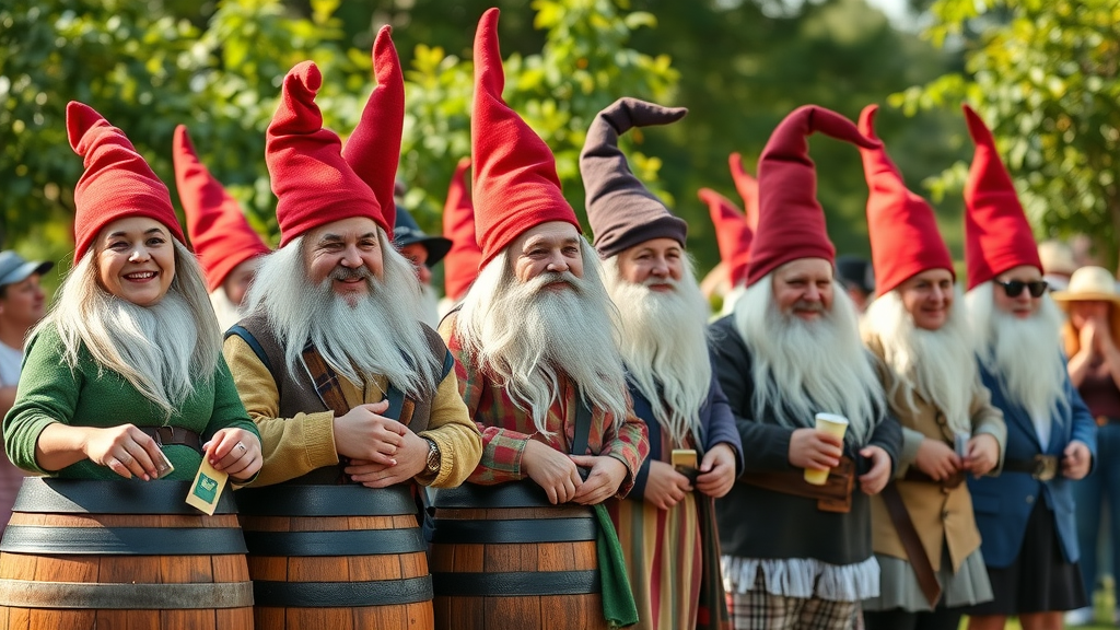 Gnome costume contest at Bend Beer Festival 2025 with cheering crowd