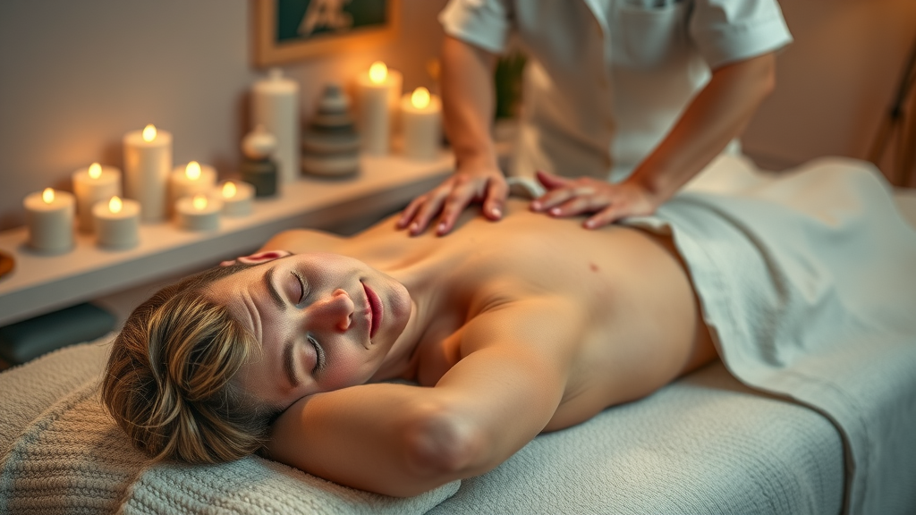 Relaxing massage therapy session in Central Oregon, professional massage therapist in tranquil spa with natural decor