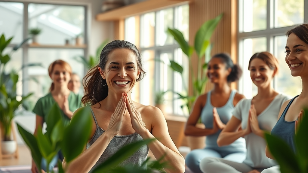 alternative therapies oregon holistic health clinic with acupuncture and yoga, diverse patients, vibrant wellness center