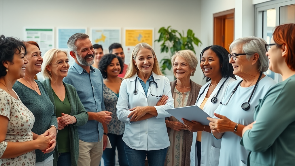 Vibrant community gathering at a local health center with integrative medicine central Oregon specialists.