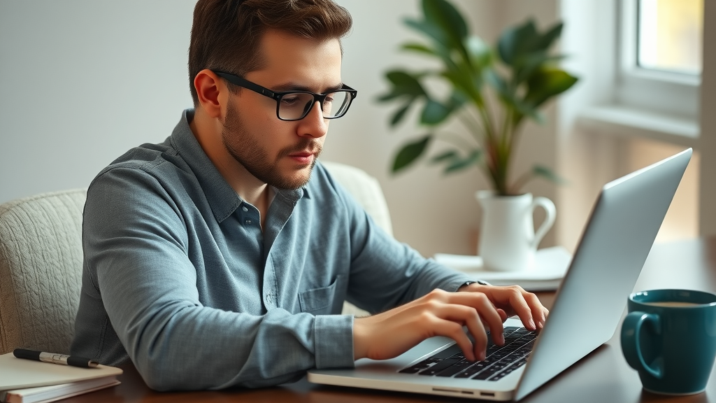 Person researching integrative medicine central Oregon clinics on laptop at home office.